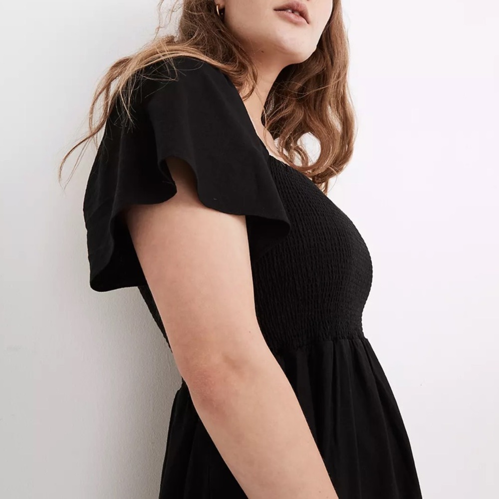 Madewell Linen-blend Lucie Smocked Midi Dress - Picture 3 of 10